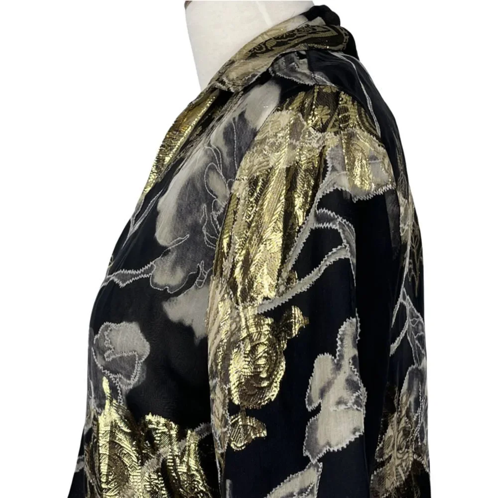 Chico's Silk Goldie Floral Tropez Jacket Size 0 - Picture 4 of 8